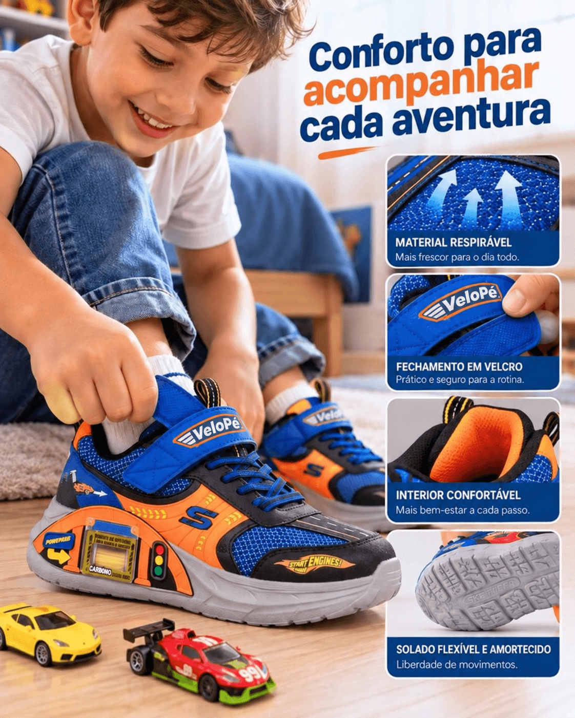 VeloPé™ - Tênis com Garagem Secreta + Pista Radical