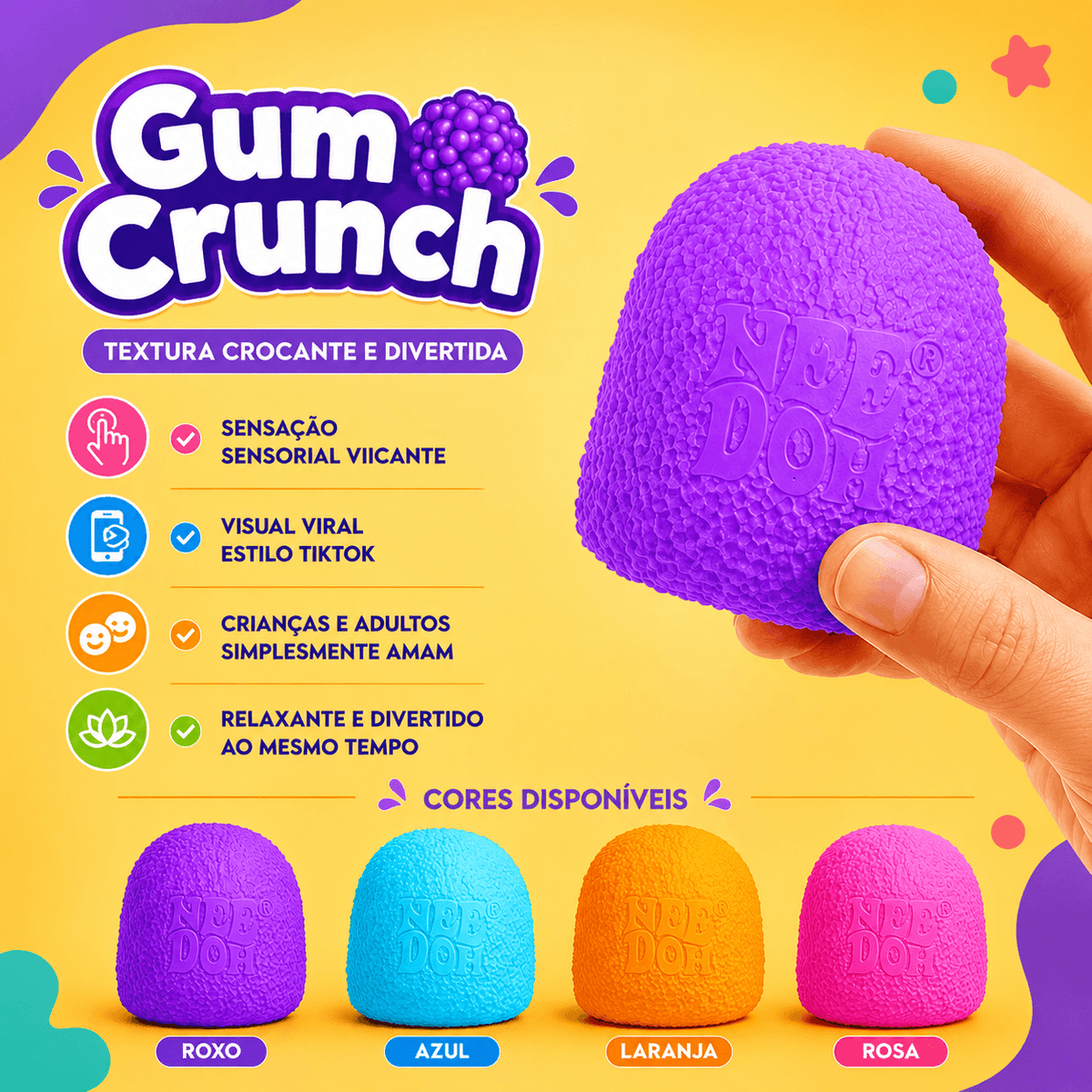 Squishy Sensorial Viral™ | 4 Texturas para Colecionar