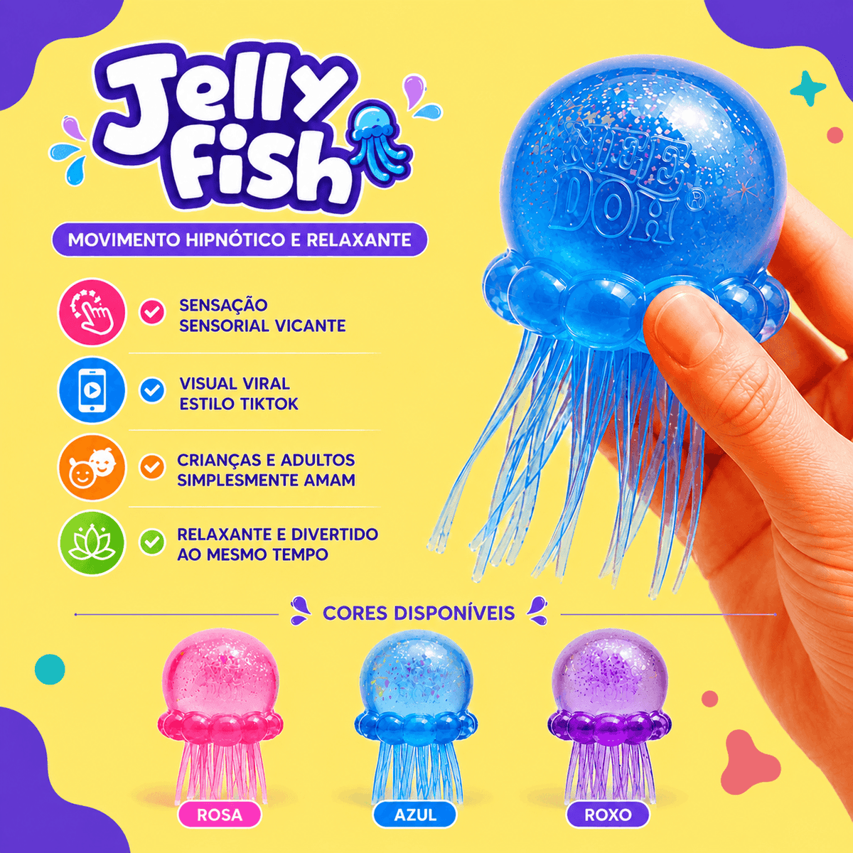 Squishy Sensorial Viral™ | 4 Texturas para Colecionar