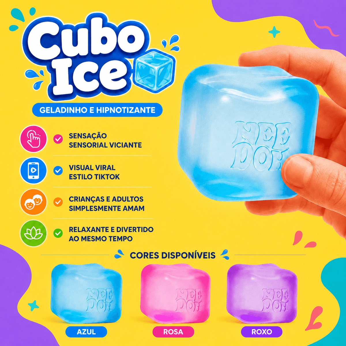 Squishy Sensorial Viral™ | 4 Texturas para Colecionar