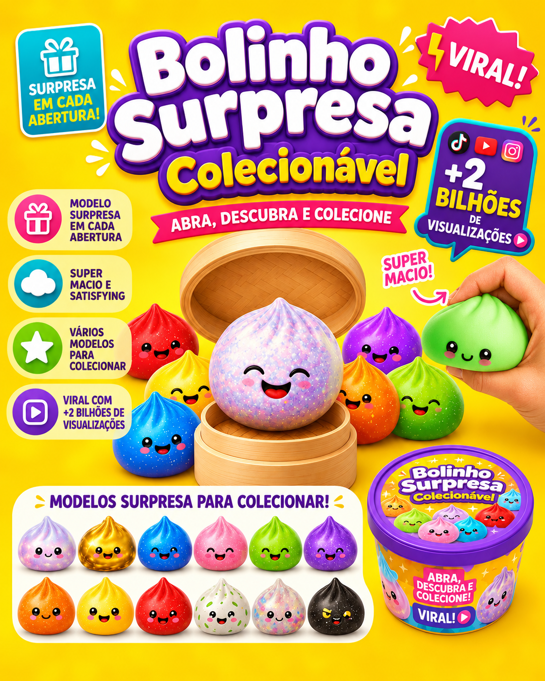 Bolinho Surpresa Colecionável™ | Abra e Descubra